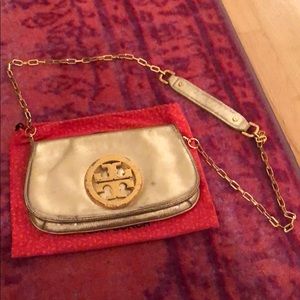 Tory Burch Reva Gold Crossbody/Clutch